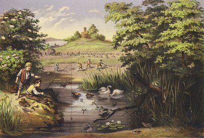 Červen (barevná litografie) od Ferdinand Karl Klimsch