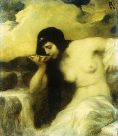 A Nymph Drinking at a Spring, 1907 od Ferdinand Keller