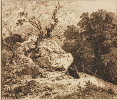Poustevník v zalesněné krajině, 1776. od Ferdinand Kobell