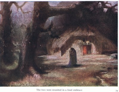 Ti dva byli znovu shledáni v láskyplném objetí, ilustrace z hospody The Stories of Wagner