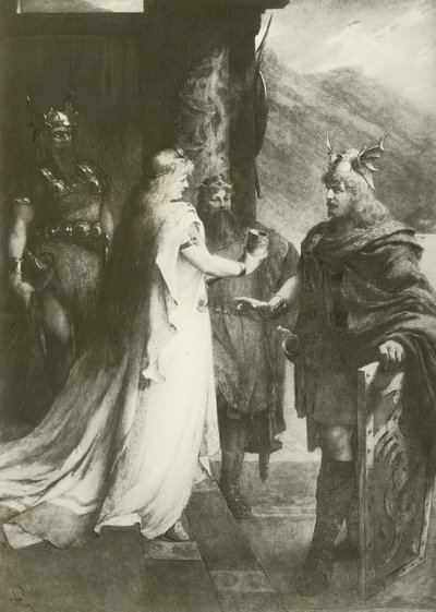 Gotterdammerung, dějství I (hlubotisk) od Ferdinand Leeke
