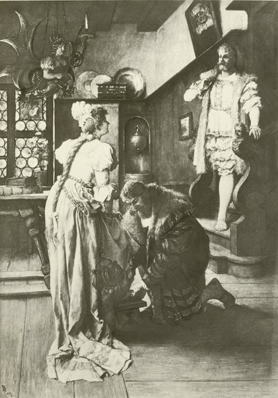 Mistři pěvci z Norimberku, dějství III, scéna iv (hlubotisk) od Ferdinand Leeke