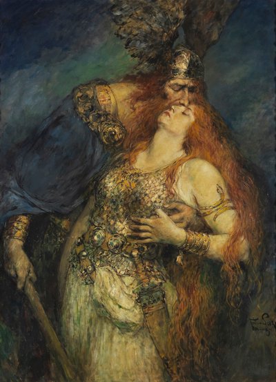 Wotanovo rozloučení s Brunhildou, c. 1910. od Ferdinand Leeke