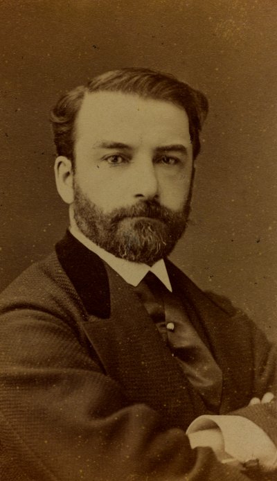 Portrét Léona Josepha Florentina Bonnata, francouzského malíře; vizitka od Ferdinand Mulnier