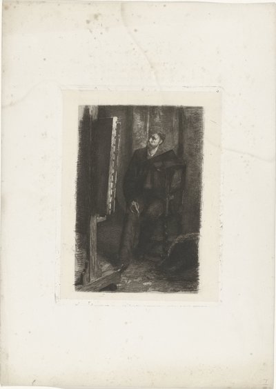 Portrét umělce stojícího za stojanem Ve studiu od Ferdinand Oldewelt