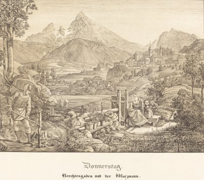 Čtvrtek - Berchtesgaden a hora Watzmann od Ferdinand Olivier