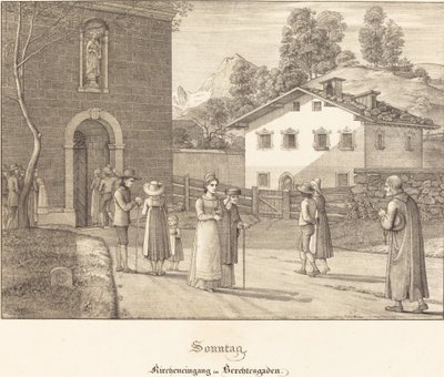 Neděle - Jít do kostela poblíž Berchtesgadenu od Ferdinand Olivier