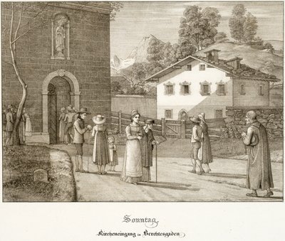 Neděle: Jít do kostela u Berchtesgadenu od Ferdinand Olivier
