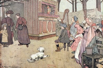 Bláznivé divadlo, v Imagier dětství, kolem roku 1900 (rytina) od Ferdinand Raffin