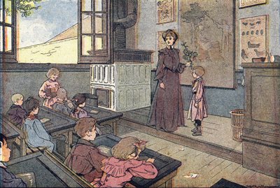 Ve třídě, v Obrázkové knize dětství, kolem roku 1900 (rytina) od Ferdinand Raffin