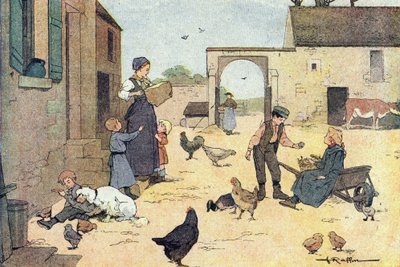 Ochutnávka na dvoře farmy, v Imagier de l