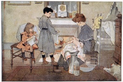 Koupel dítěte, kolem roku 1930 (tisk) od Ferdinand Raffin
