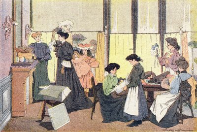 Modist, v Obrázkové knize dětství, kolem roku 1900 (rytina) od Ferdinand Raffin