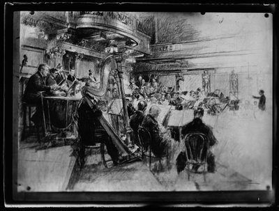 Orchestrální zkouška vídeňského člena filharmonického orchestru od Ferdinand Schmutzer