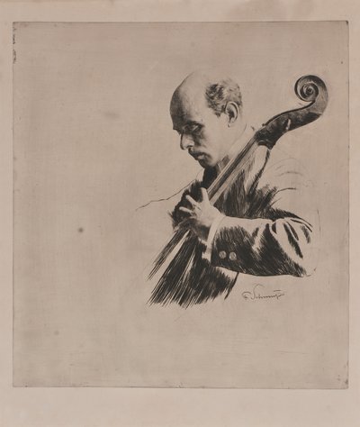 Pablo Casals hraje od Ferdinand Schmutzer