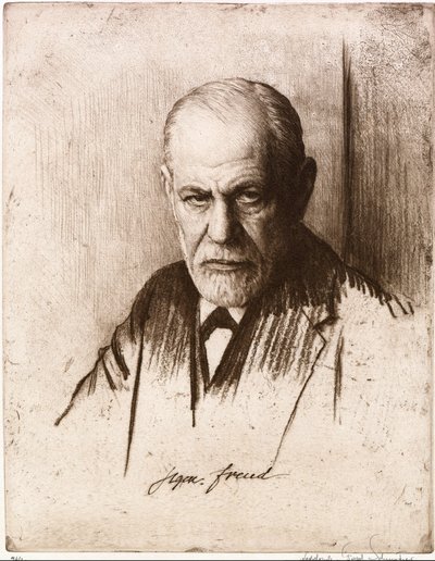 Portrét Sigmunda Freuda (1856-1939). Dílo Ferdinanda Schmutzera (1870-1928), rytina od Ferdinand Schmutzer