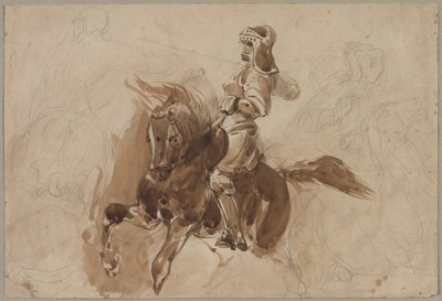Obrněná postava na koni recto, c. 1828. od Ferdinand Victor Eugene Delacroix