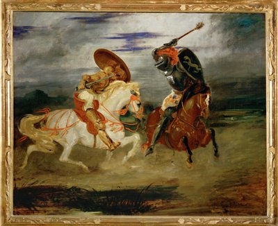 Combat de chevaliers dans la campagne - Boj rytířů ... od Ferdinand Victor Eugene Delacroix