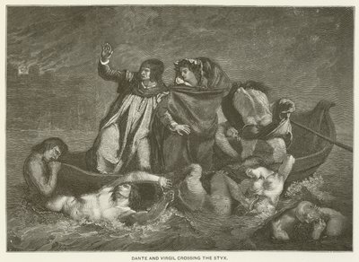 Dante a Virgil překračují Styx od Ferdinand Victor Eugene Delacroix