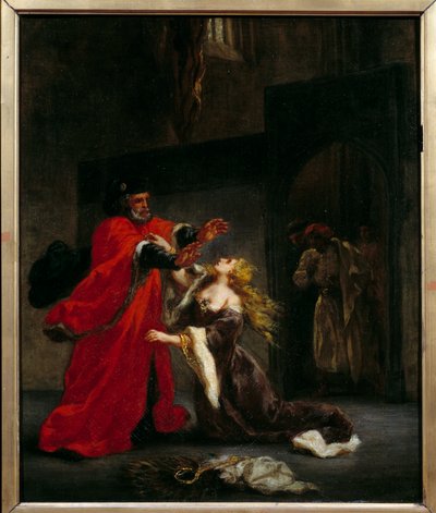 Desdemone prokletá jejím otcem (Brabantio). Ilustrace hry Williama Shakespeara „Othello nebo vřesoviště Benátek““. Obraz Eugene Delacroix (1798-1863) od Ferdinand Victor Eugene Delacroix