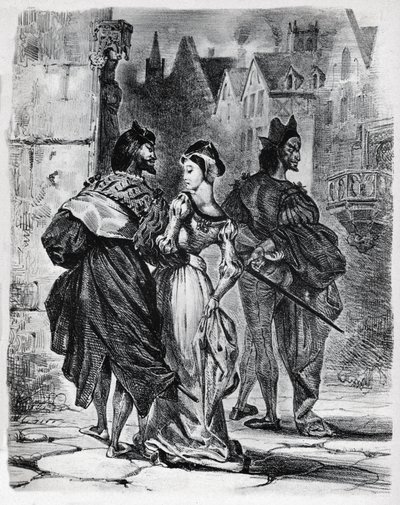 Faust, Gretschen a Mefistofeles od Ferdinand Victor Eugene Delacroix