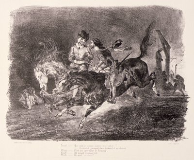 Faust a Mefistofeles cválají sabatní nocí, 1828 od Ferdinand Victor Eugene Delacroix