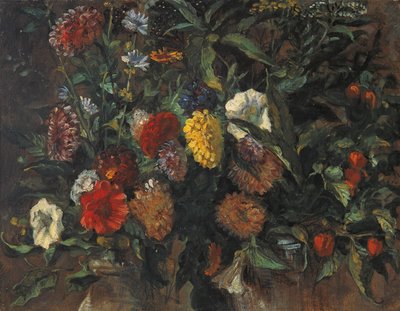 Květinové zátiší, asi 1848 (olej na kartonu) od Ferdinand Victor Eugene Delacroix