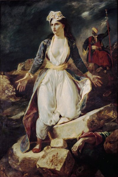 Řecko na ruinách Missolonghi (olej na plátně) od Ferdinand Victor Eugene Delacroix