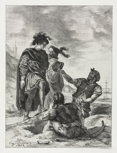 Hamlet: Hamlet a Horatio s kopači hrobů, 1843. od Ferdinand Victor Eugene Delacroix