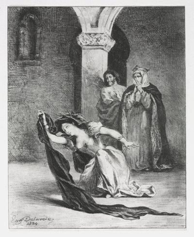 Hamlet: Zpěv Ofélie, 1834. od Ferdinand Victor Eugene Delacroix