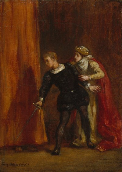 Hamlet a jeho matka, 1849 od Ferdinand Victor Eugene Delacroix