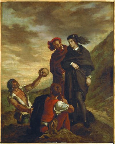 Hamlet a Horatio na hřbitově ... od Ferdinand Victor Eugene Delacroix