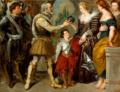 Henri IV. Udělení regentství Marii deMedici (po Rubensovi), kolem 1830-4 od Ferdinand Victor Eugene Delacroix