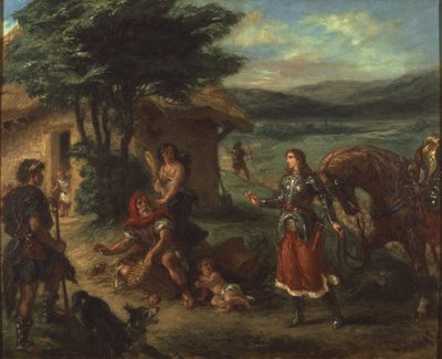 Herminie et les bergers - Erminia a pastýři, Delacroix, Eugene od Ferdinand Victor Eugene Delacroix