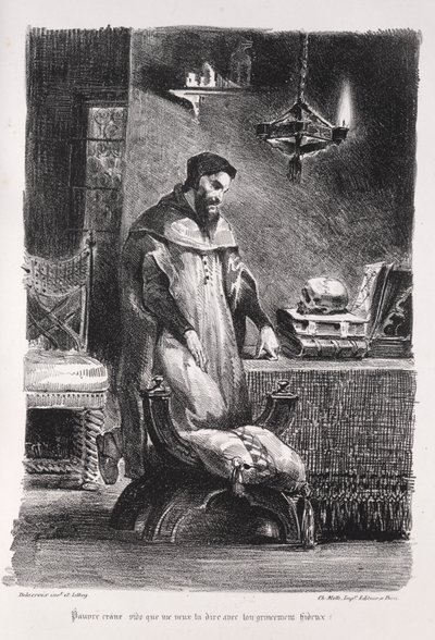 Ilustrace pro Fausta: Faust v jeho šatně, 1828. od Ferdinand Victor Eugene Delacroix