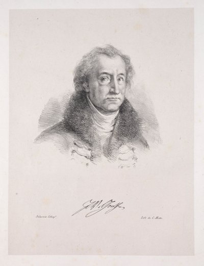 Ilustrace pro Faust: Frontispis - Portrét Johanna Wolfganga von Goethe, 1828. od Ferdinand Victor Eugene Delacroix