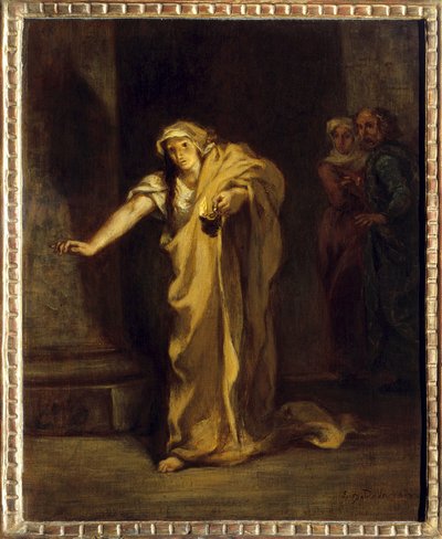 Lady Macbeth náměsíčná Ilustrace stejnojmenného díla Williama Shakespeara (1564-1616). Obraz Eugene Delacroix (1798-1863) 1850 Ne. 0,40 x 0,32 m Fredericton. Beaverbrook Art Gallery od Ferdinand Victor Eugene Delacroix
