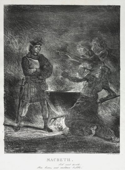 Macbeth Consulting the Witches, 1825. od Ferdinand Victor Eugene Delacroix