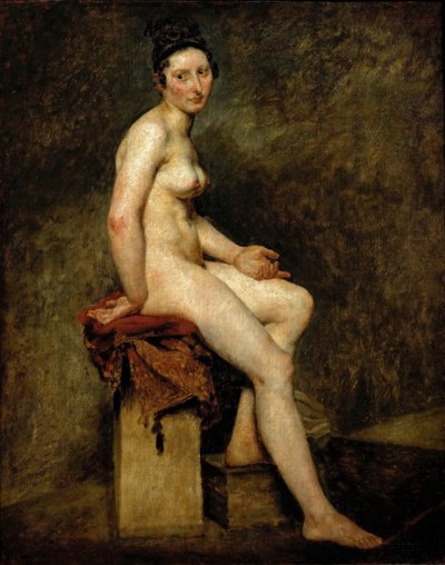Mademoiselle Rose sedící nahá od Ferdinand Victor Eugene Delacroix