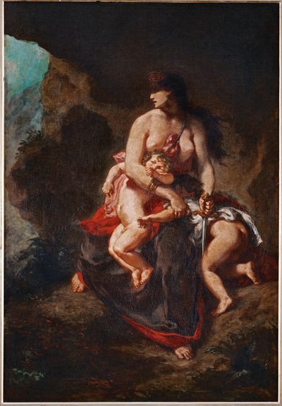 Medea furieuse - Hněvivá Medea ... od Ferdinand Victor Eugene Delacroix