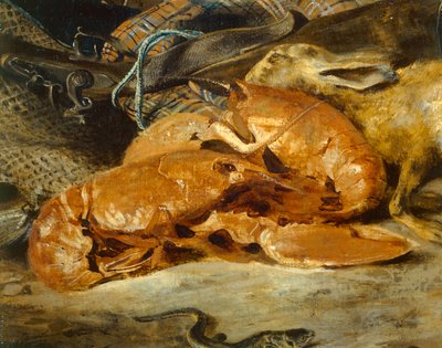 Nature morte au homard - zátiší s humrem ... od Ferdinand Victor Eugene Delacroix
