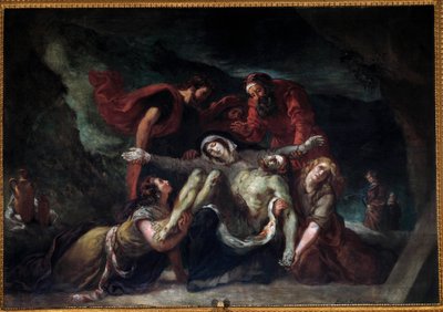 Pieta nebo „“ Deploration““ Obraz Eugene Delacroix (1798-1863) 1844 Sun. 3,55 x 4,75 m Kostel Saint-Denis du Saint-Sacrement v Paříži. od Ferdinand Victor Eugene Delacroix