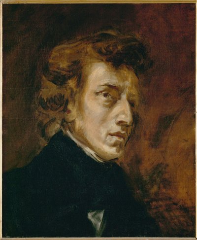 Portrét Fryderyka Chopina ... od Ferdinand Victor Eugene Delacroix