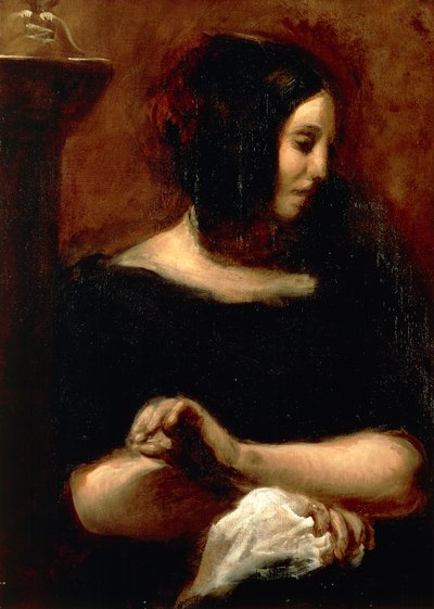 Portrét George Sandové od Ferdinand Victor Eugene Delacroix