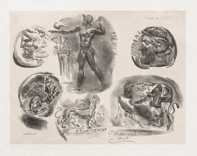List šesti starožitných mincí, 1825. od Ferdinand Victor Eugene Delacroix