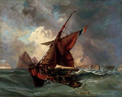 Lodě v rozbouřeném moři, 19. století od Ferdinand Victor Eugene Delacroix