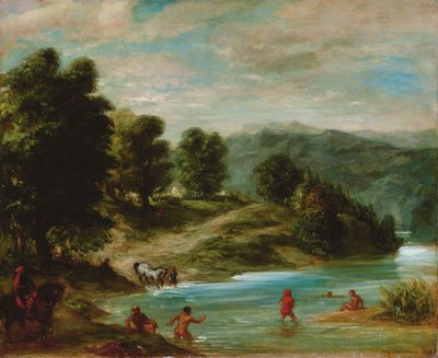 Břehy řeky Sebou, 1858 od Ferdinand Victor Eugene Delacroix