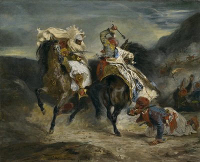 Souboj Giaoura a Hassana, 1826 od Ferdinand Victor Eugene Delacroix