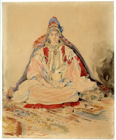 Židovské manželství Tangeru. Kresba akvarelem Eugene Delacroix (1798-1863) od Ferdinand Victor Eugene Delacroix