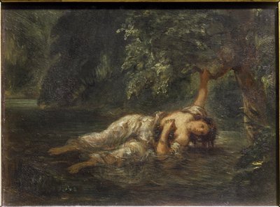 Smrt Ofélie - olej na plátně od Ferdinand Victor Eugene Delacroix